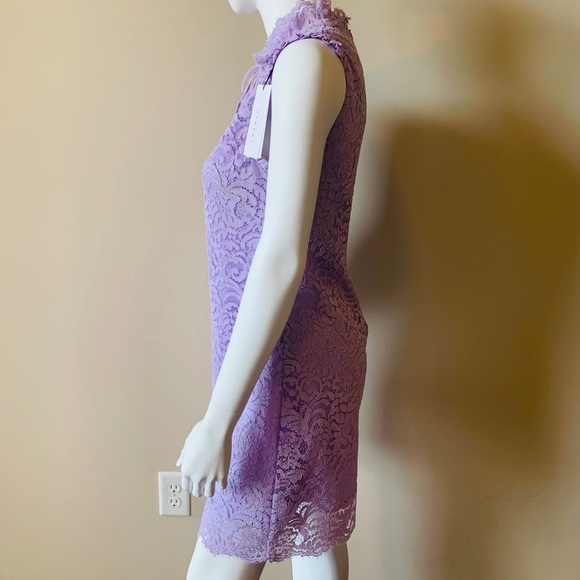 Sandro Paris Golda Lilac Mini Dress. - Picture 5 of 8
